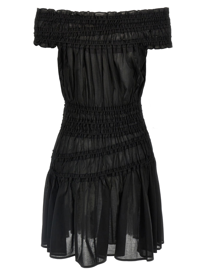 Smocked Cotton dress Black