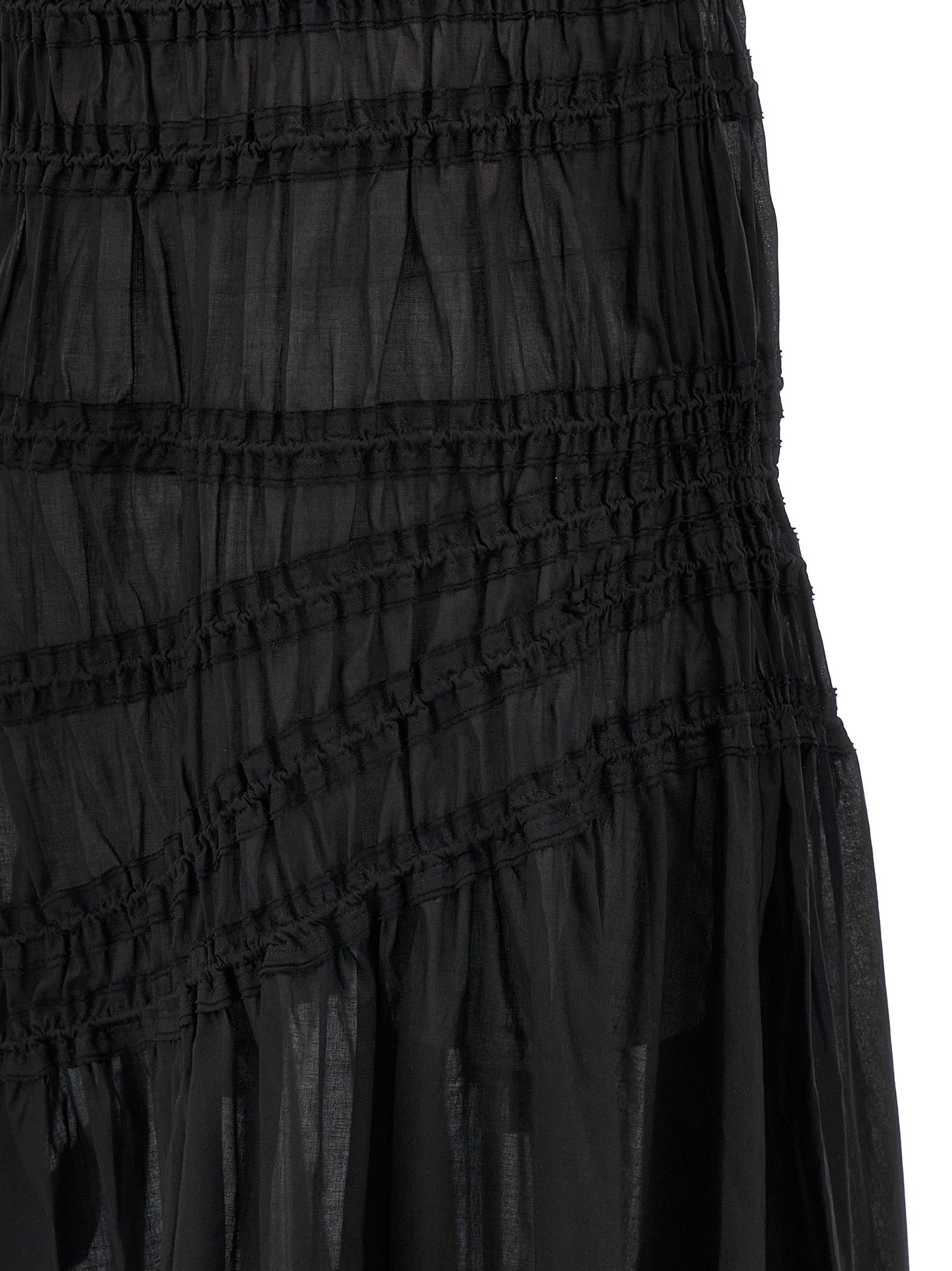 Shoulder Tie dress Black Cotton
