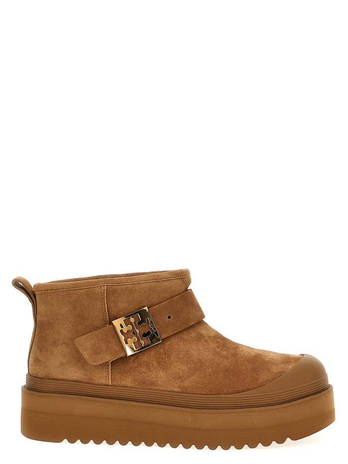 Mellow Shearling Platform ankle boots Brown Boots