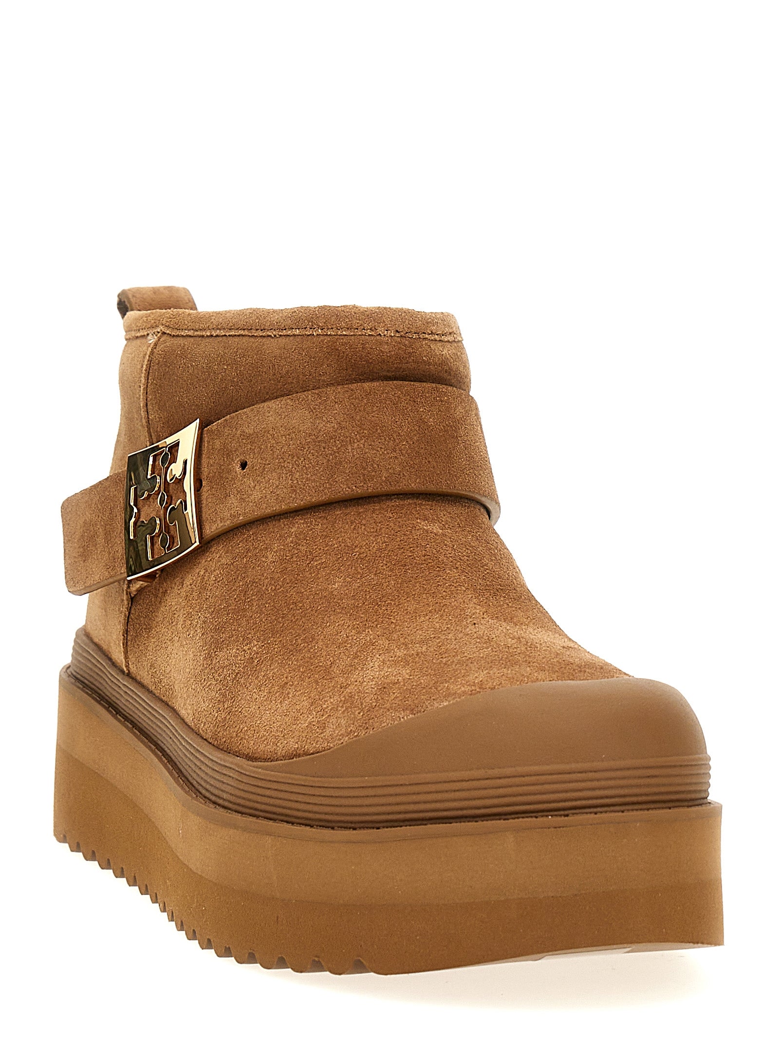 Mellow Shearling Platform ankle boots Brown Boots