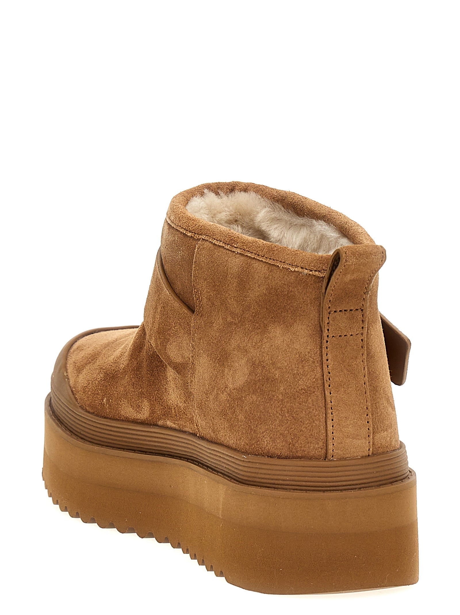 Mellow Shearling Platform ankle boots Brown Boots