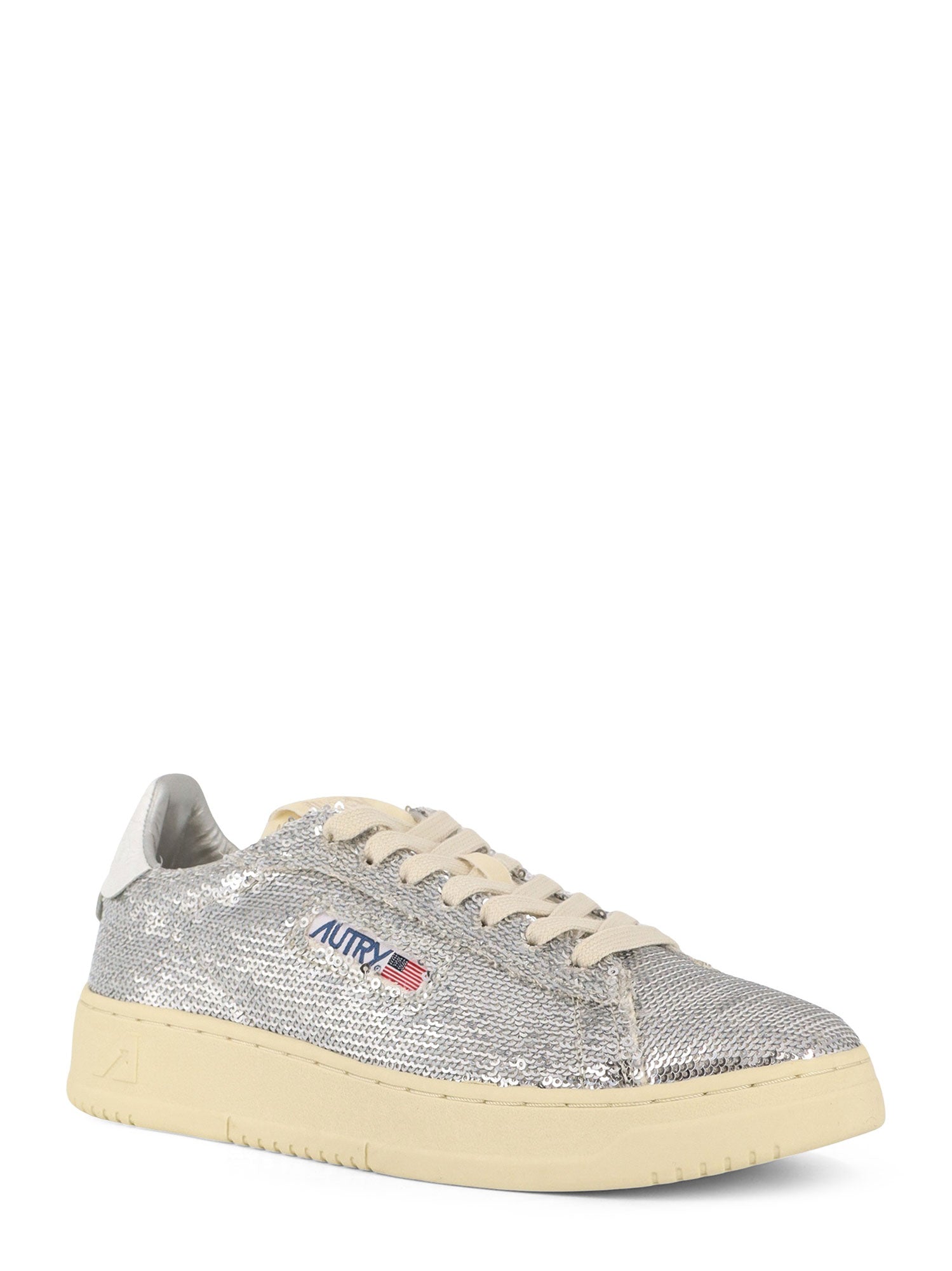 AUTRY Sneakers White Pelle/paillettes