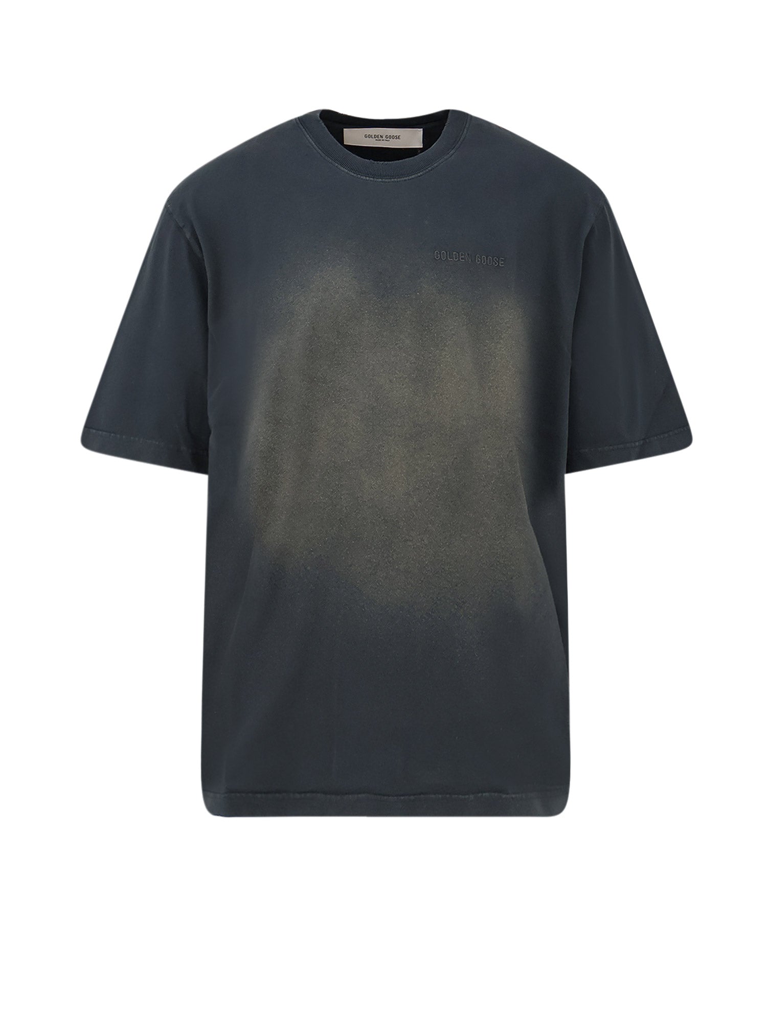 Golden Goose T-shirts and Polos Bleached Washed Black Cotone