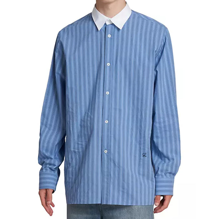 Loewe Striped Cotton Shirt Blue