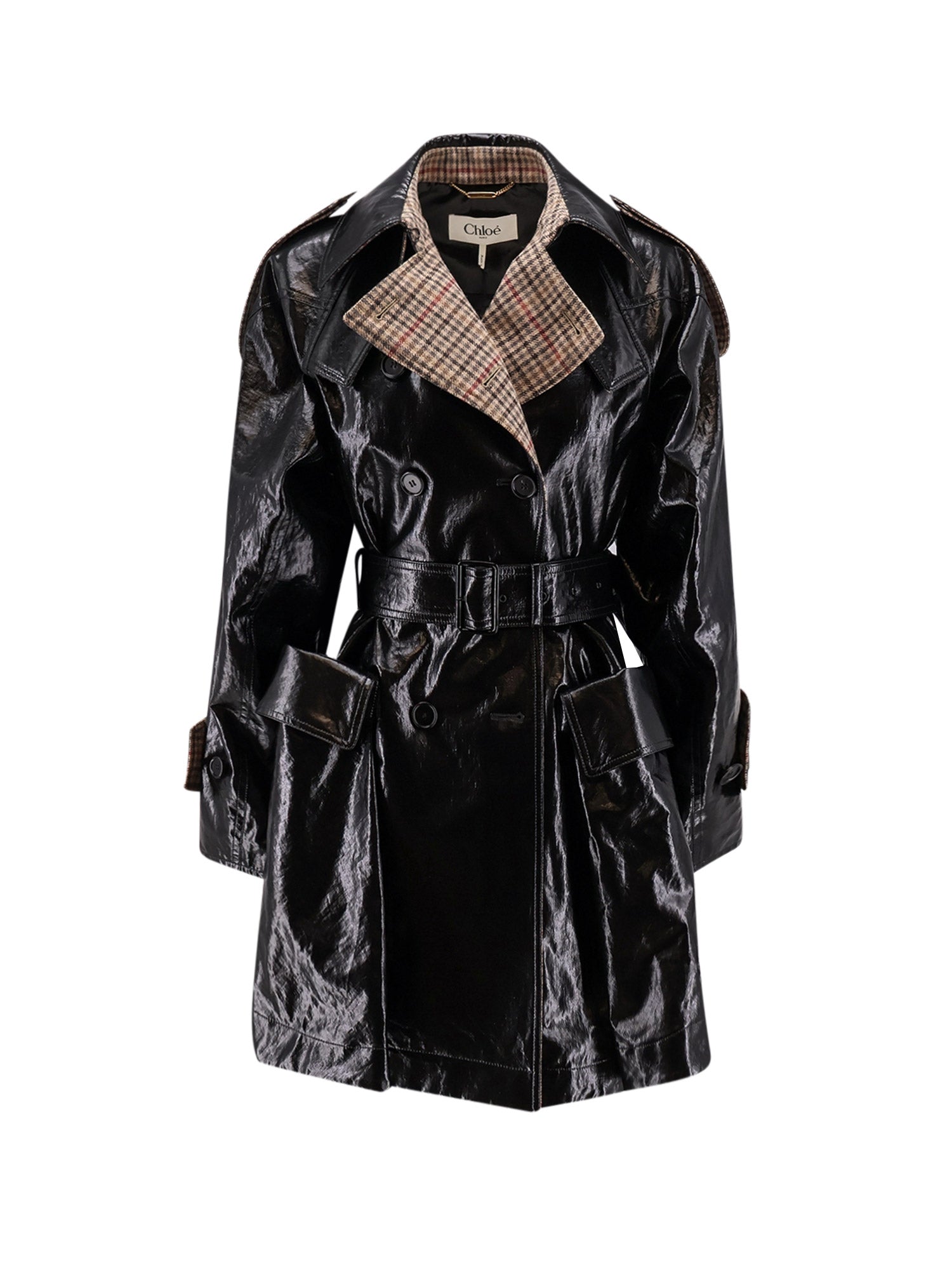 Chloè Coats Black Lino
