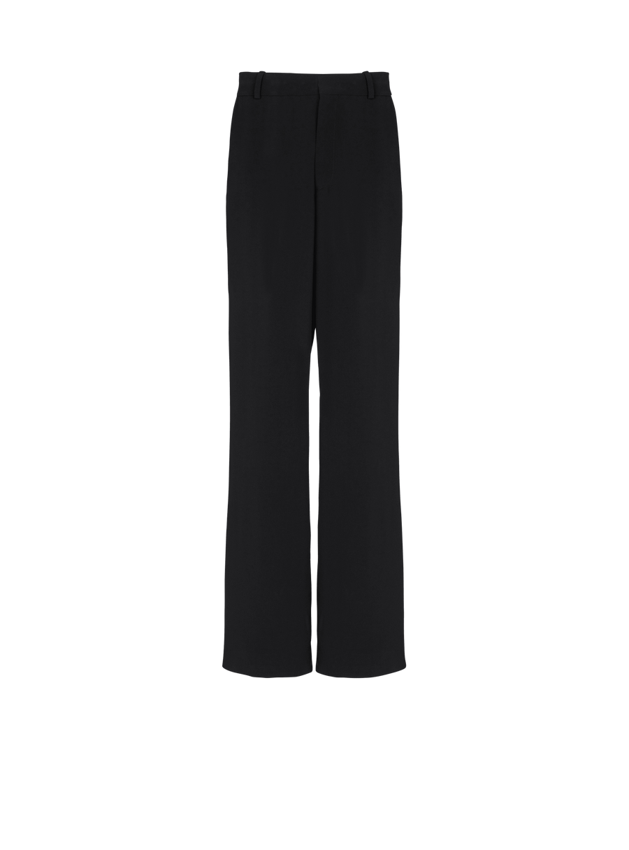 Balmain Mens Black Crepe Loose Trousers