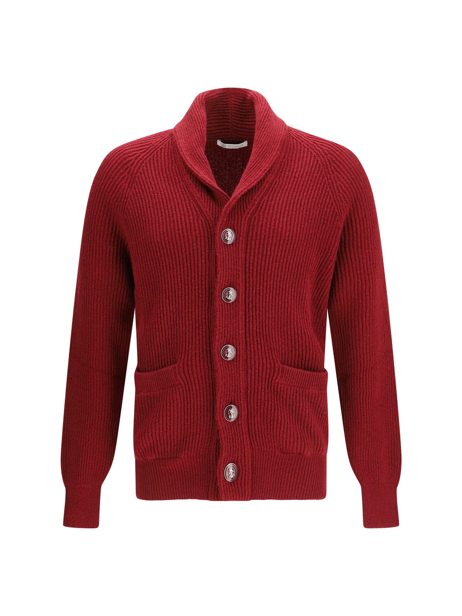 Brunello Cucinelli 100% Cotton cardigan in red