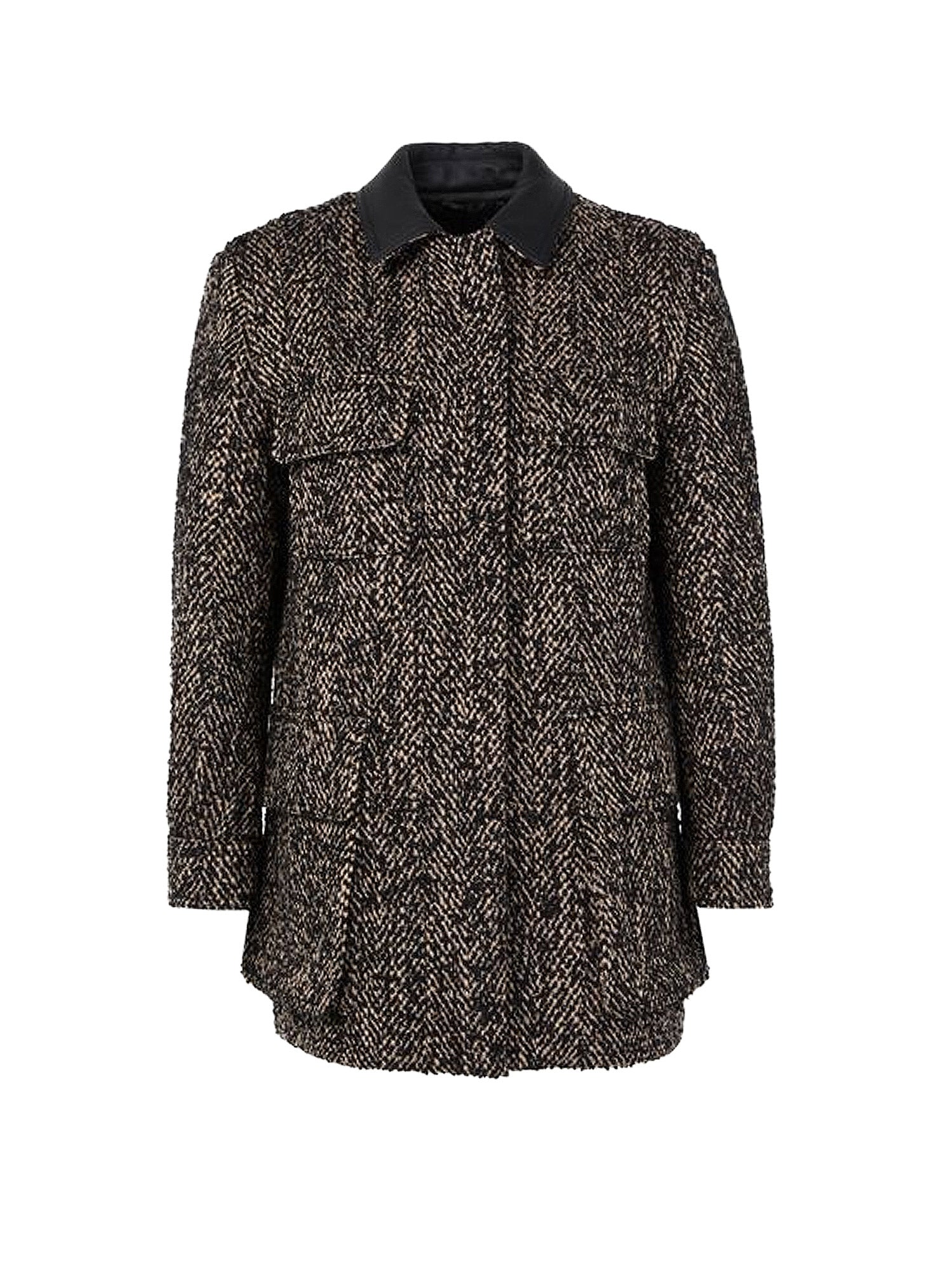 Max Mara Coats Brown Lana Vergine Poliammide