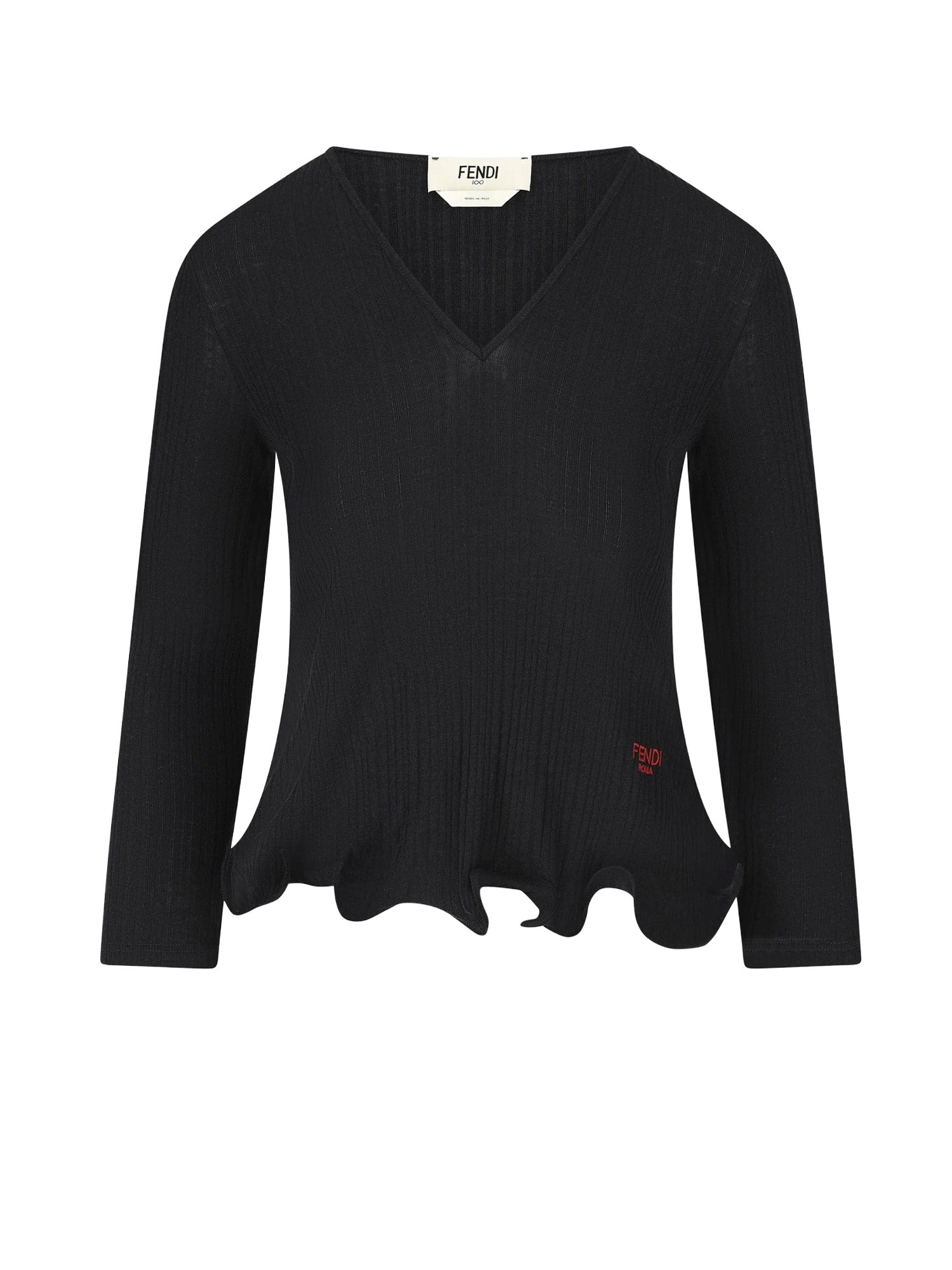 Fendi Sweaters Black Lana Vergine