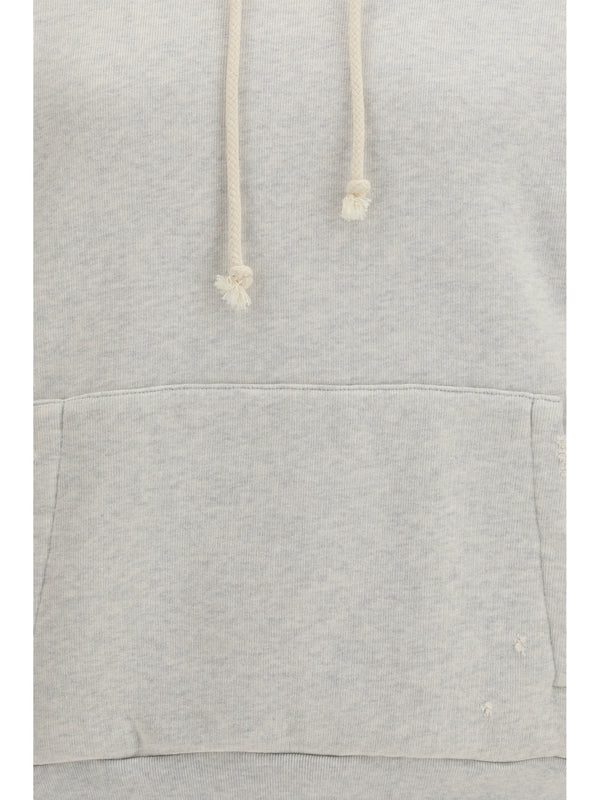 Hooded Sweatshirt Star Vintage Grey Melange Cotton Sweatshirts