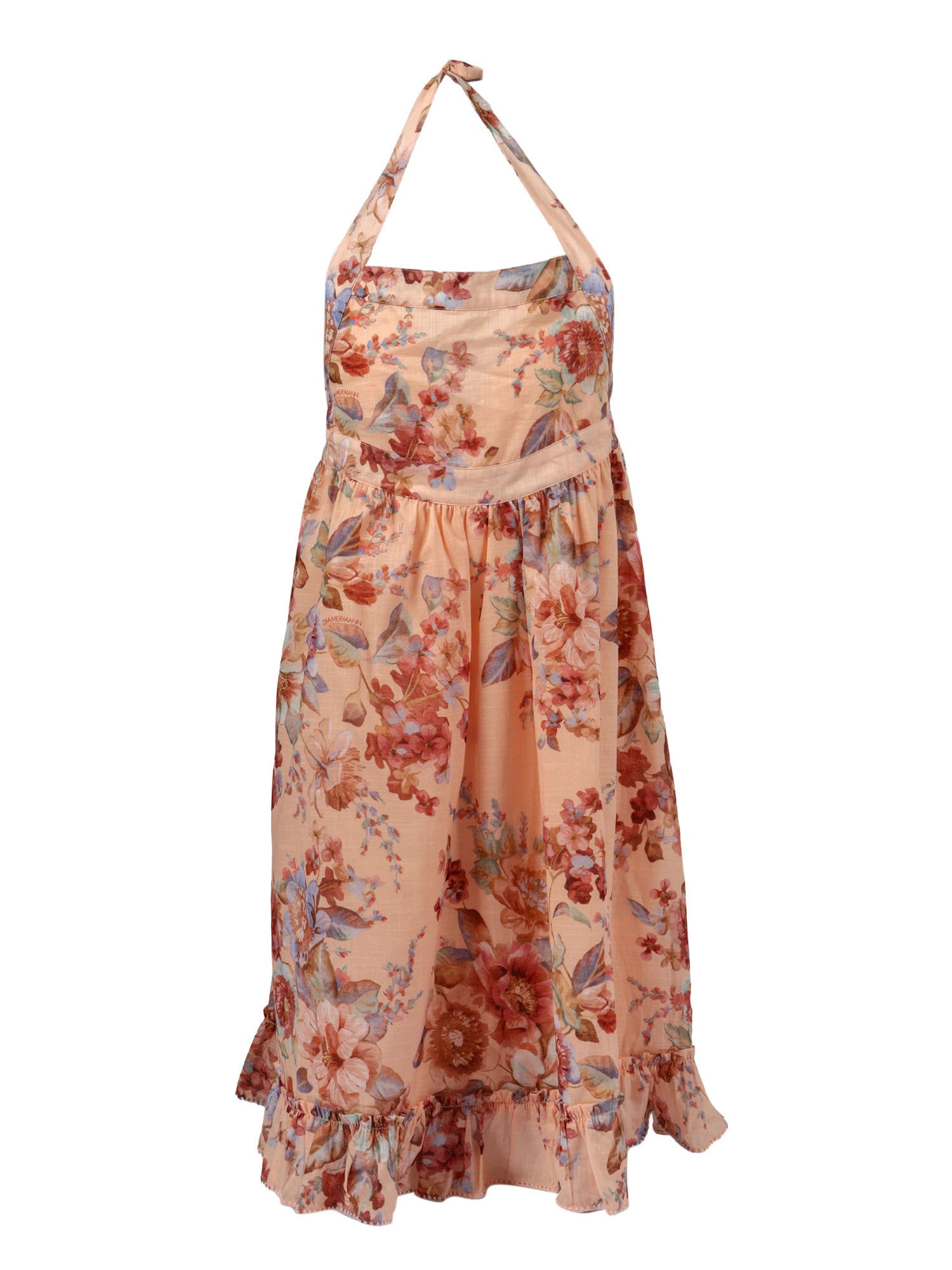 Awaken Kids Halter Dress Beige Cotton Lining