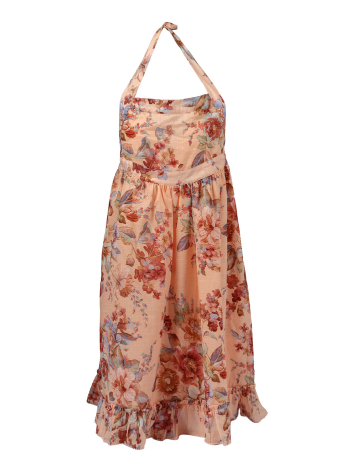 Awaken Kids Halter Dress Beige Cotton Lining