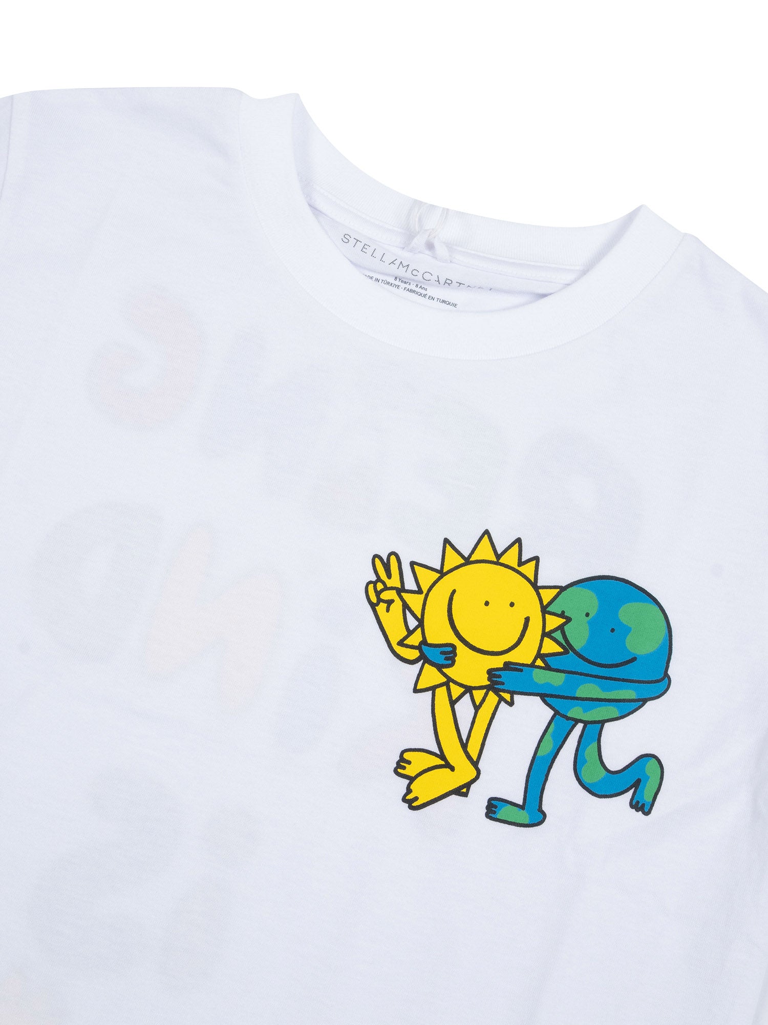 T-Shirt-Top White Cotton Short Sleeves T-shirt