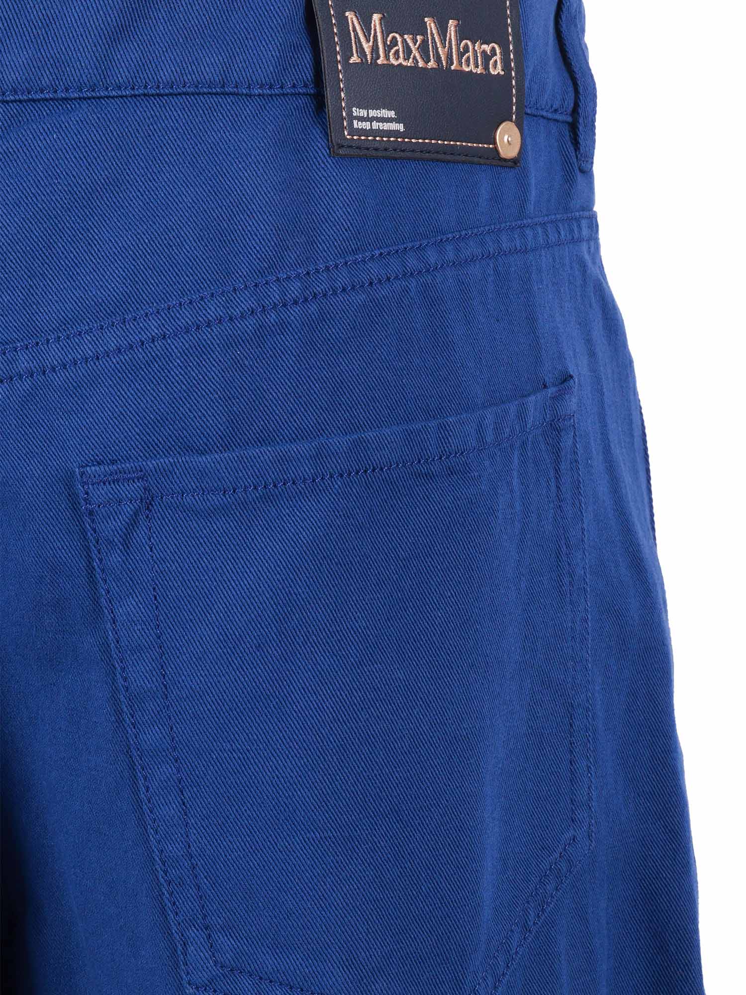 TROUSERS Blue Cotton Linen Pant