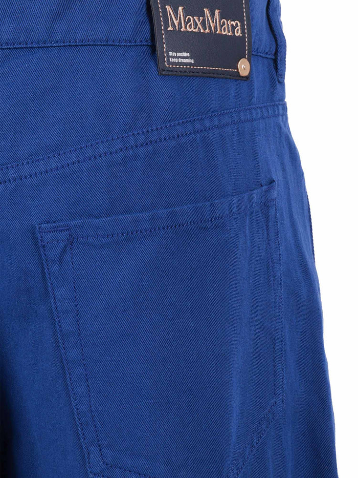 TROUSERS Blue Cotton Linen Pant