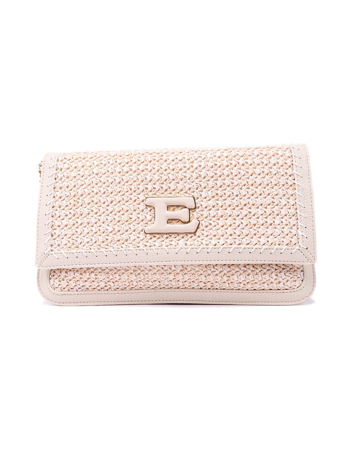 Pouch Eba Straw White Eco Leather Bag