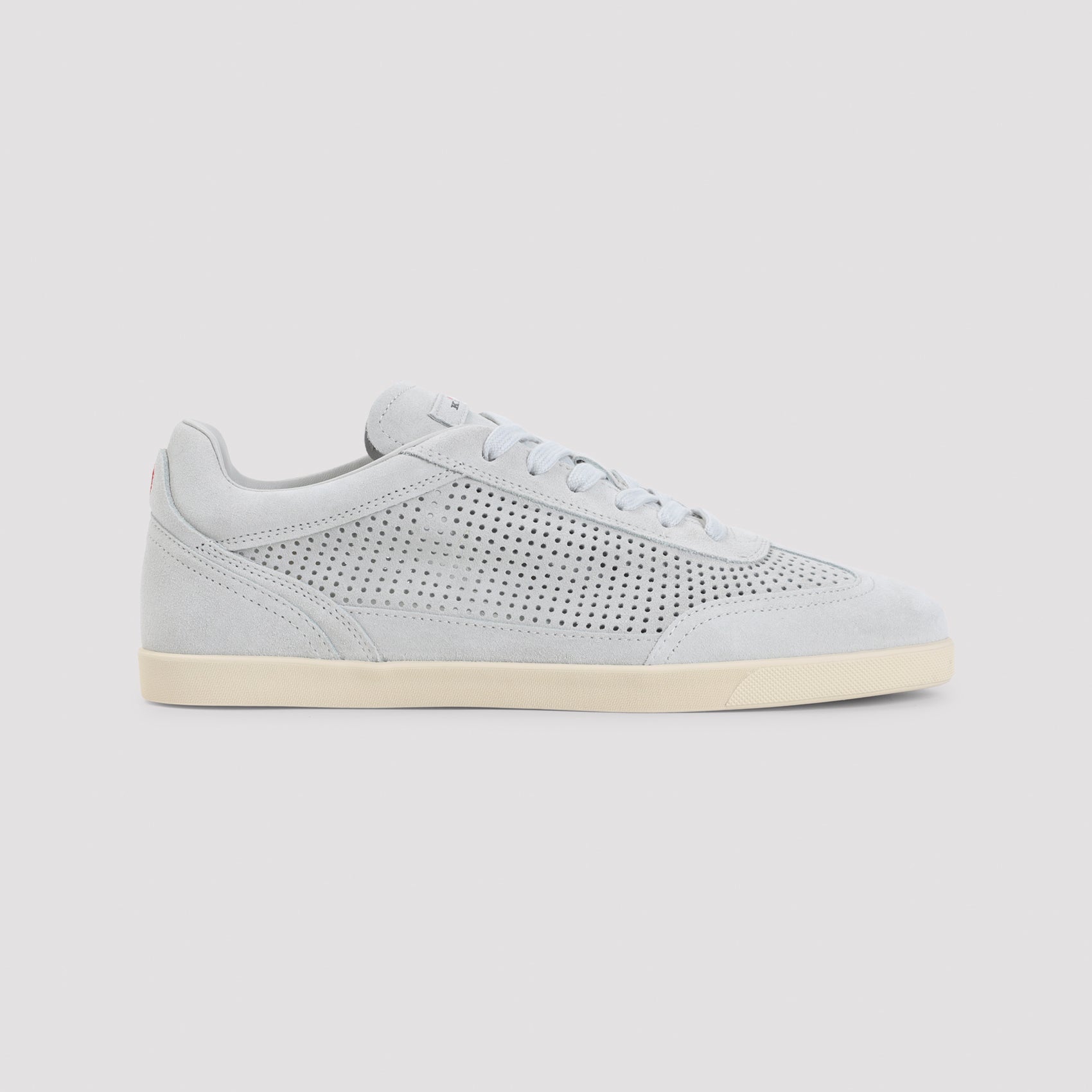 Sneakers White Suede Calf Leather Rubber Shoe