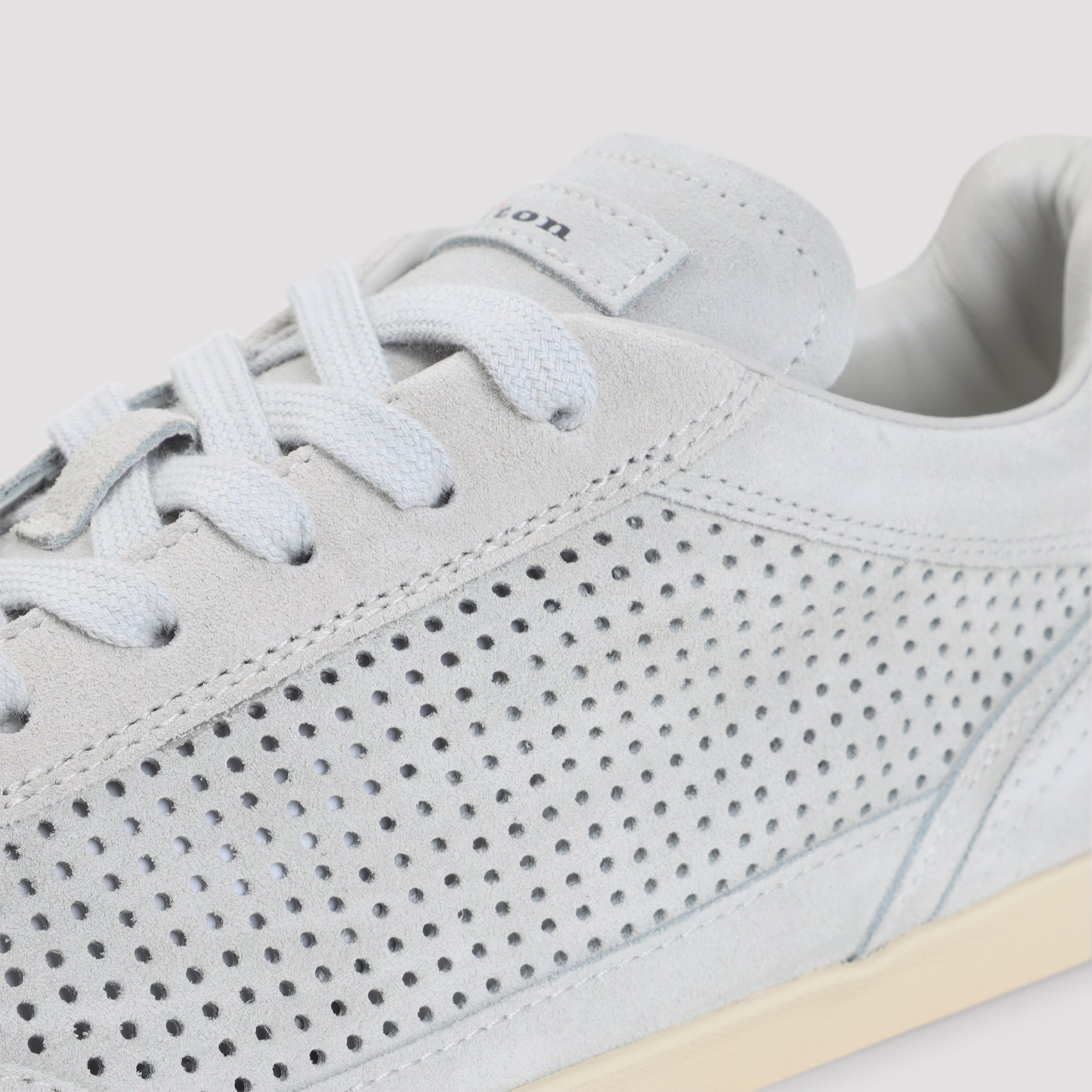 Sneakers White Suede Calf Leather Rubber Shoe