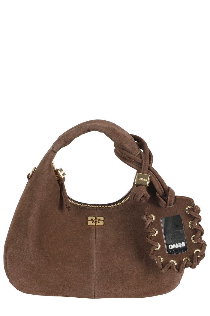 Hobo Mini Recycled Suede Pelinova Brown Polyurethane Borsa