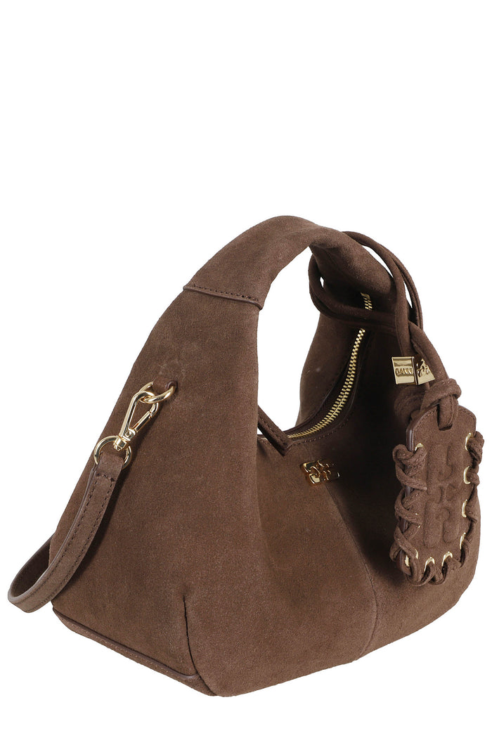 Hobo Mini Recycled Suede Pelinova Brown Polyurethane Borsa