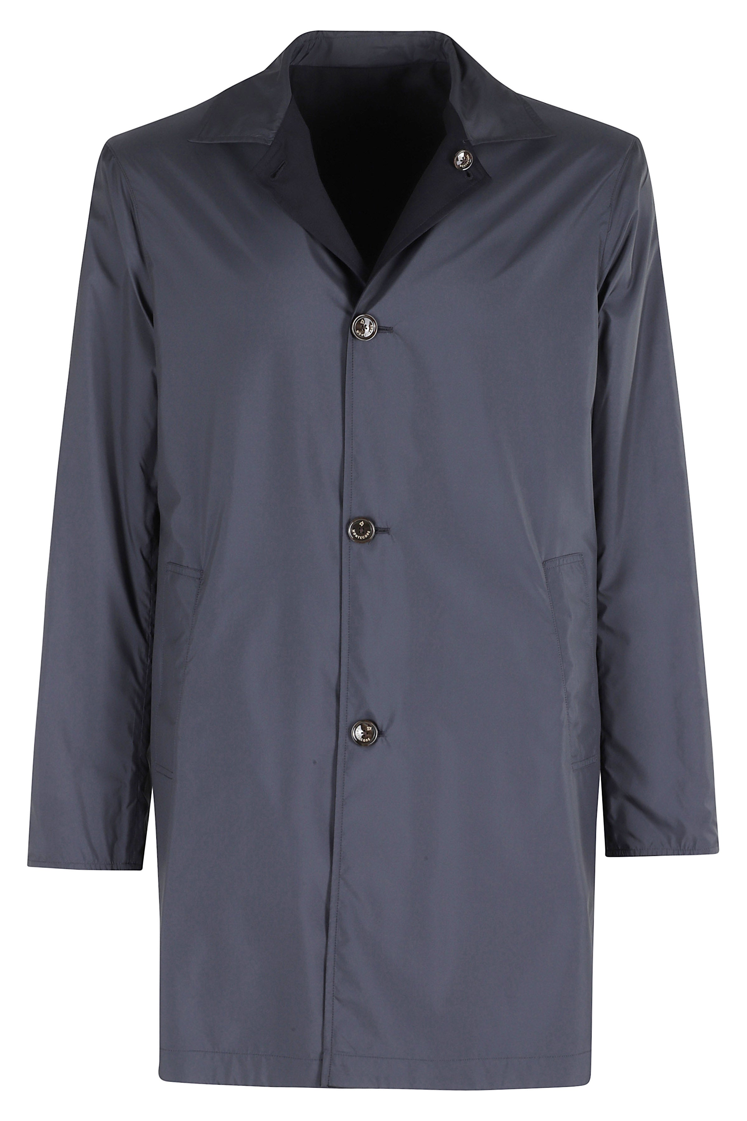 Impermeabile Reversibile Lana Merino Nylon Blue Vergine Cappotto