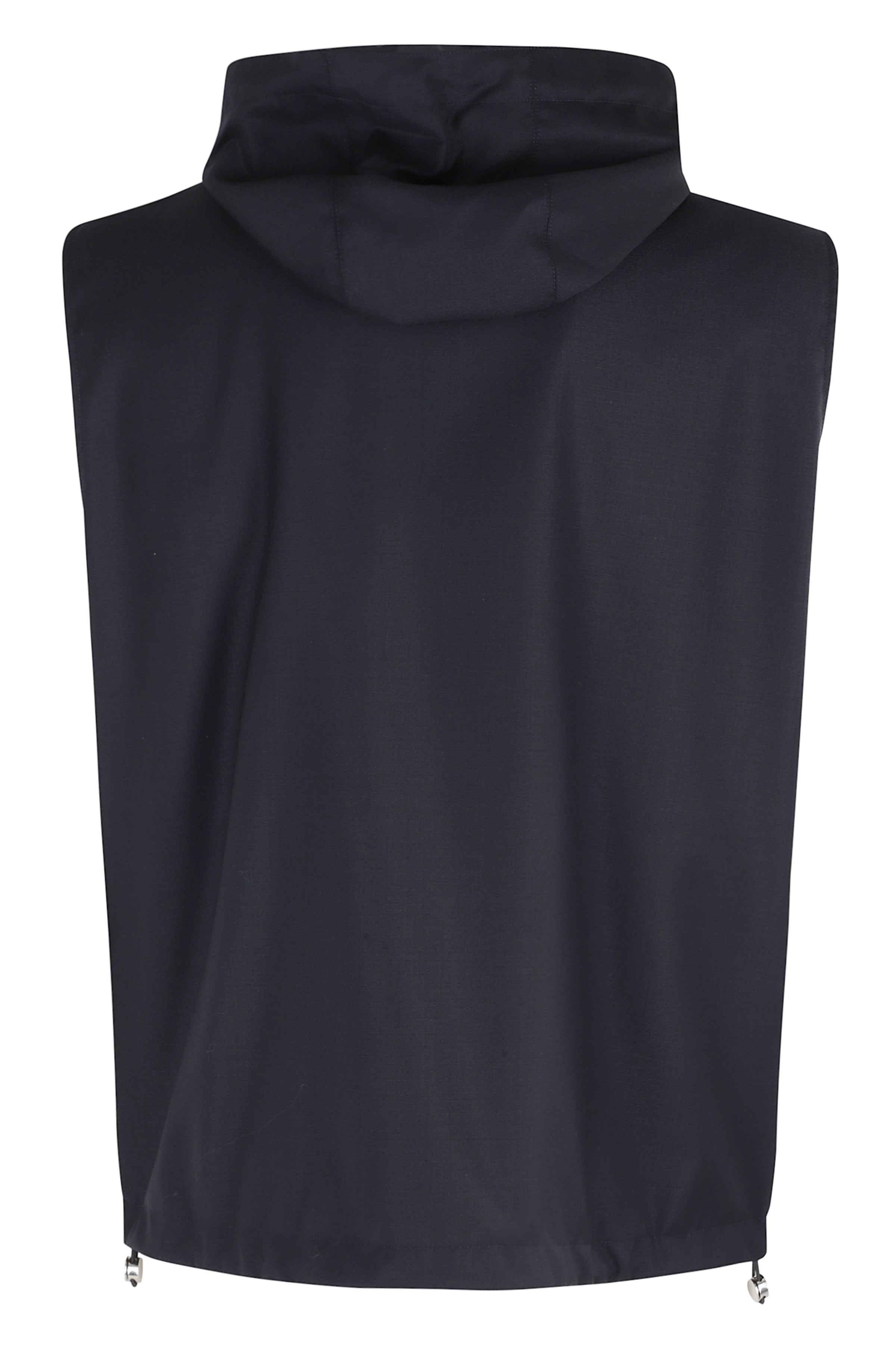 Gilet Reversibile Lana Merino Nylon Blue Vergine