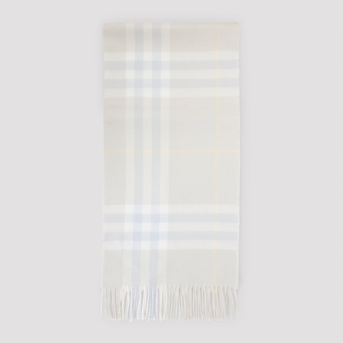 Giant Check Scarf Grey Cashmere