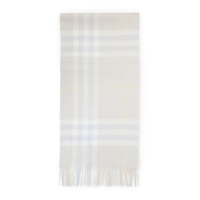 Giant Check Scarf Grey Cashmere