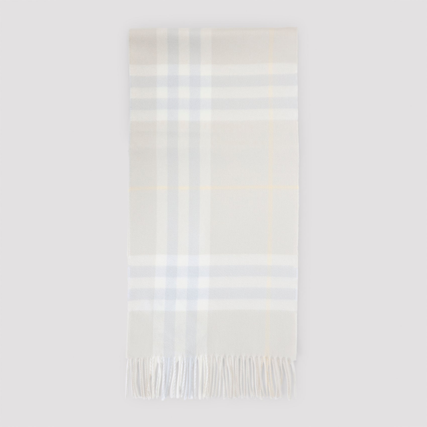Giant Check Scarf Grey Cashmere