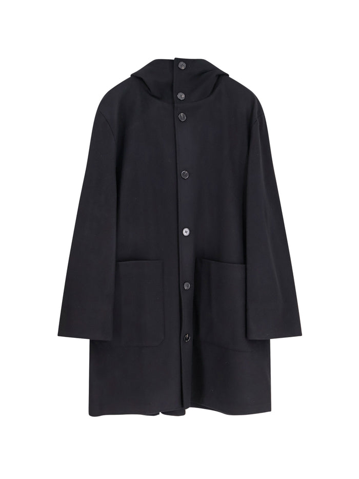 Paltò Coats Black Lana Nylon