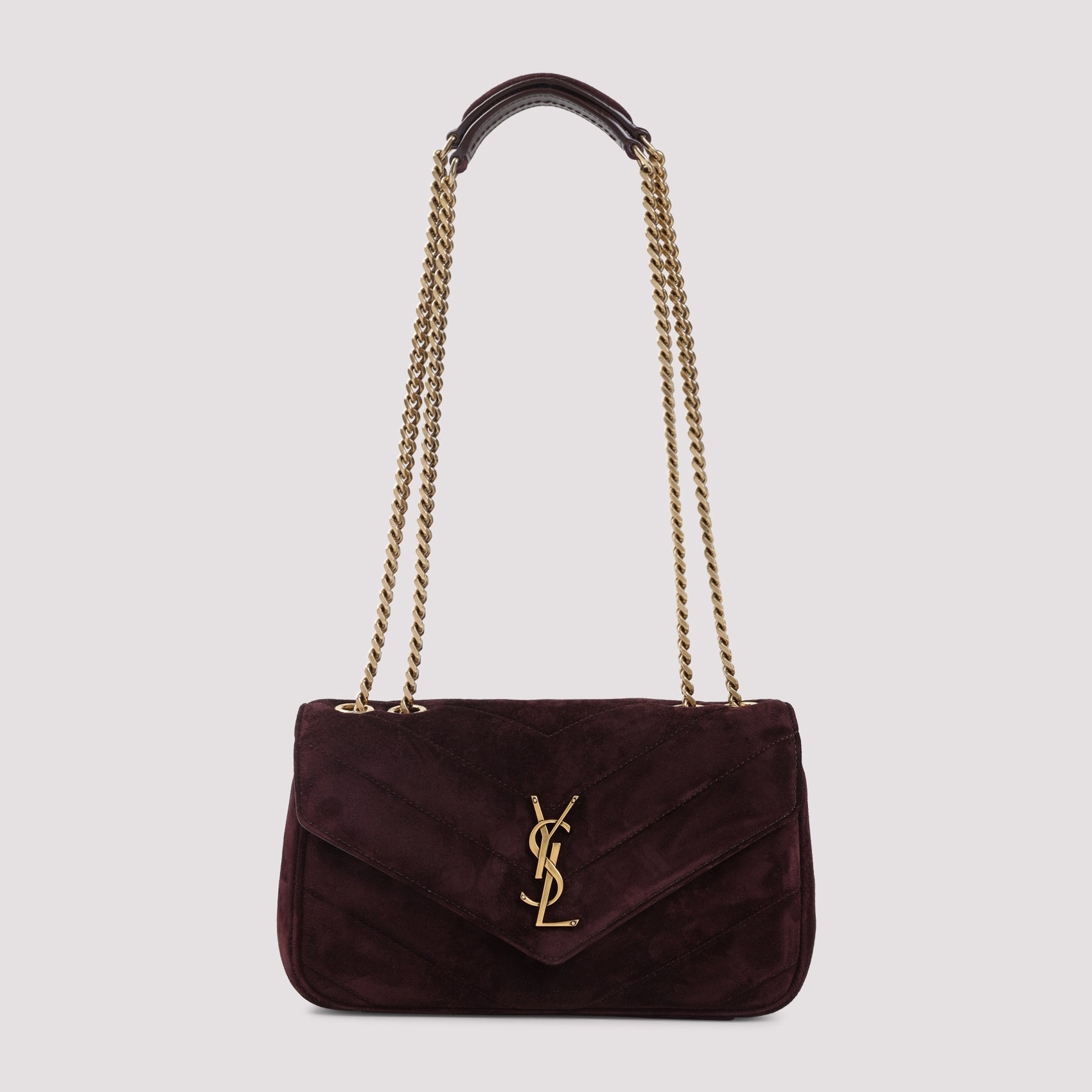 Lou Suede Shoulder Bag Red Calf Leather