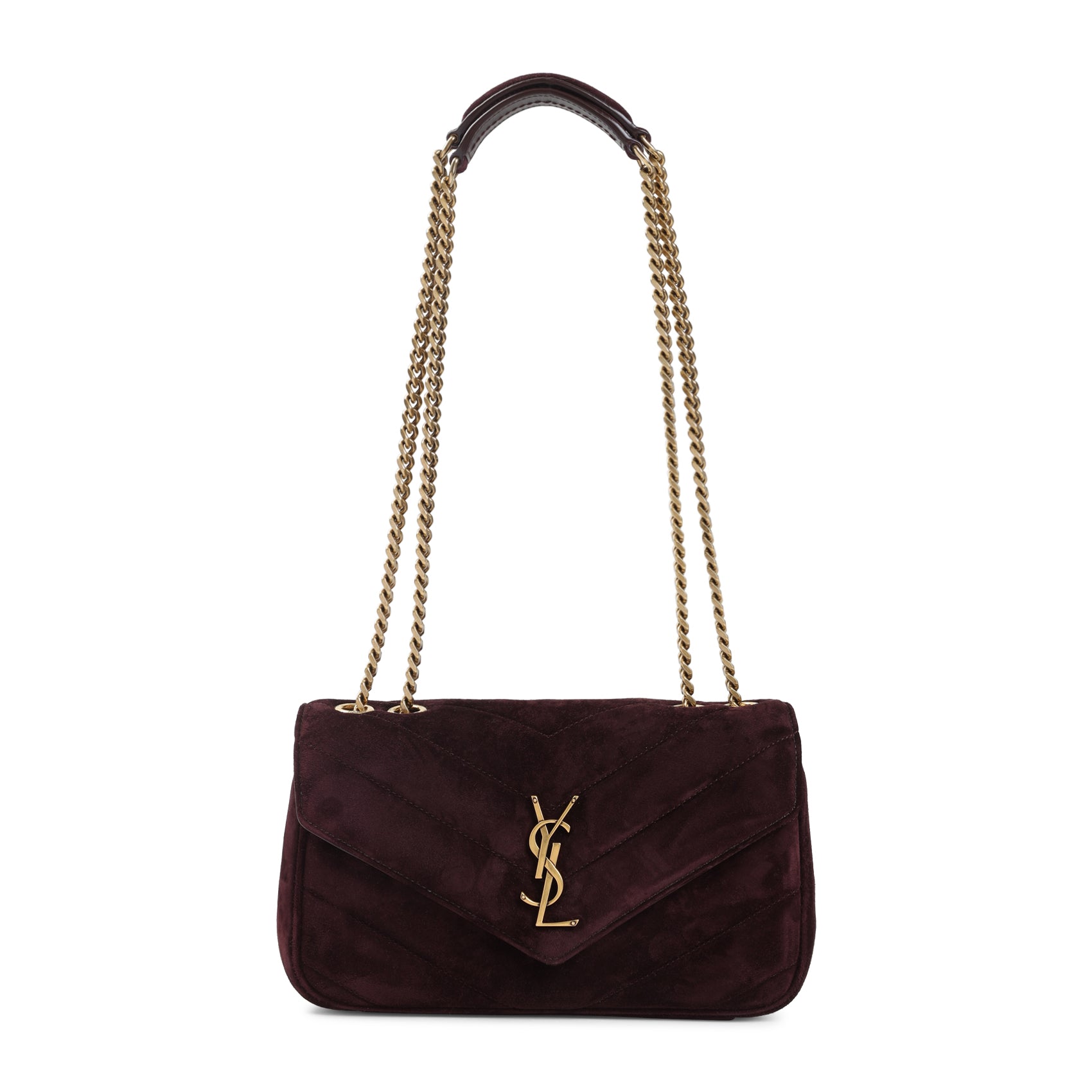Lou Suede Shoulder Bag Red Calf Leather