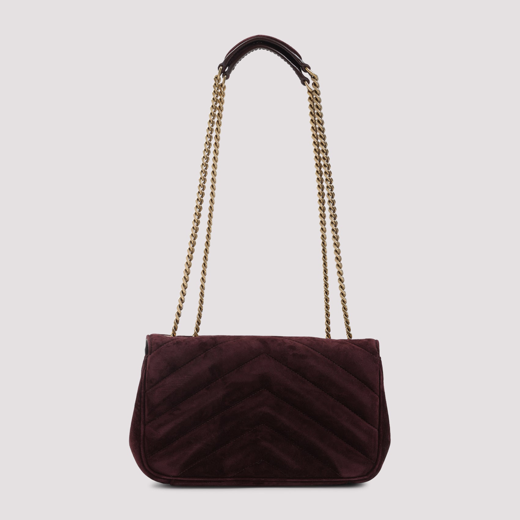 Lou Suede Shoulder Bag Red Calf Leather