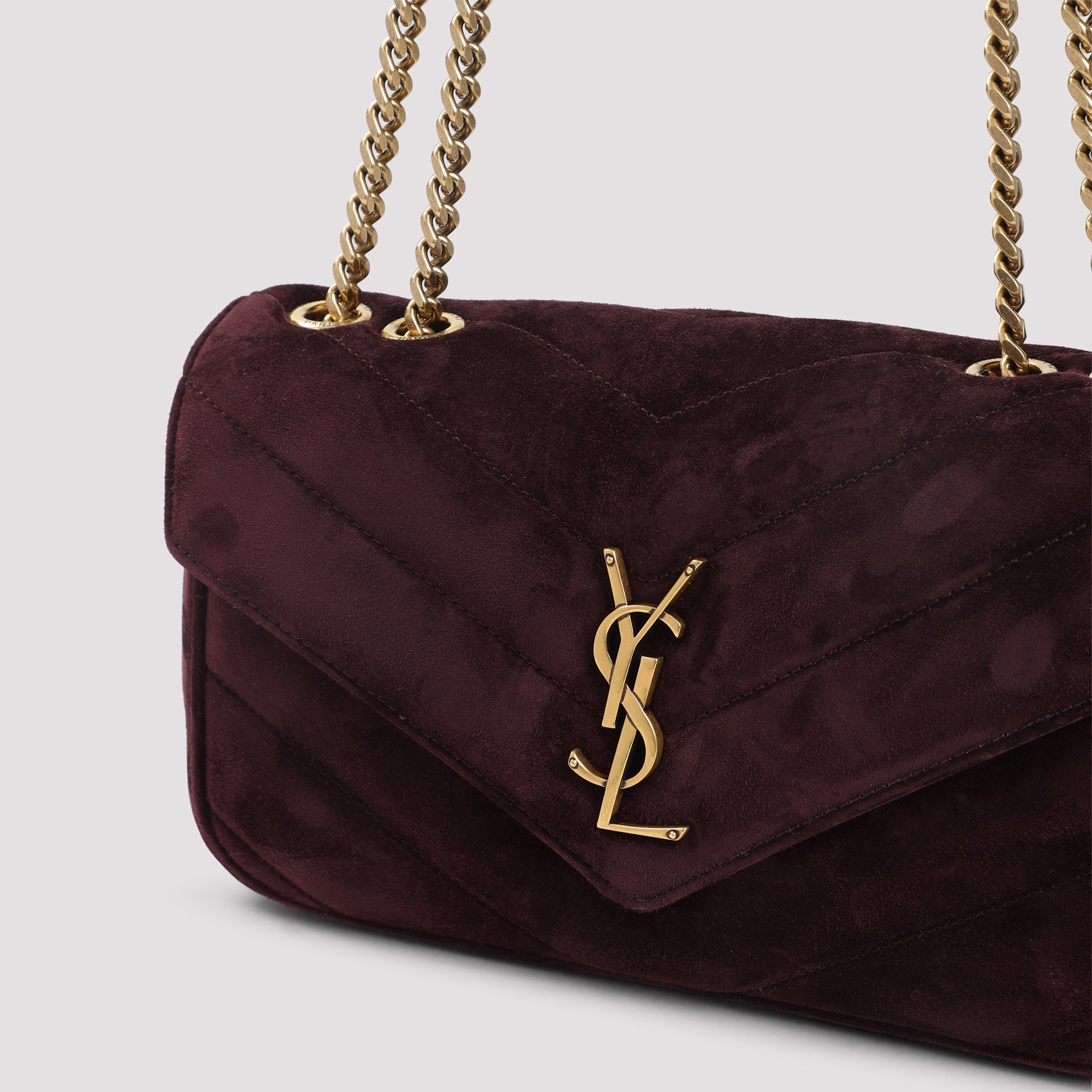 Lou Suede Shoulder Bag Red Calf Leather