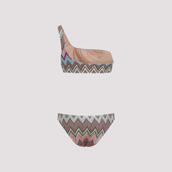 Viscose Bikini Multicolour Metallized Fibers Swimwear