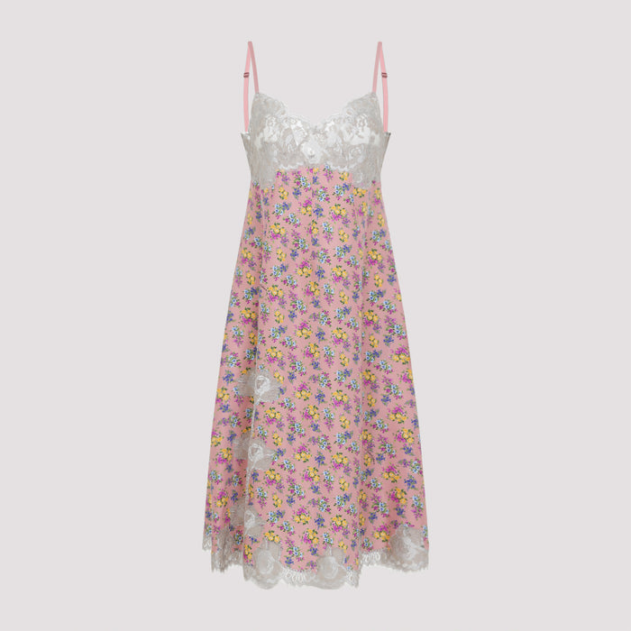 Silk Mini Dress Multicolour Cotton Polyamide Viscose