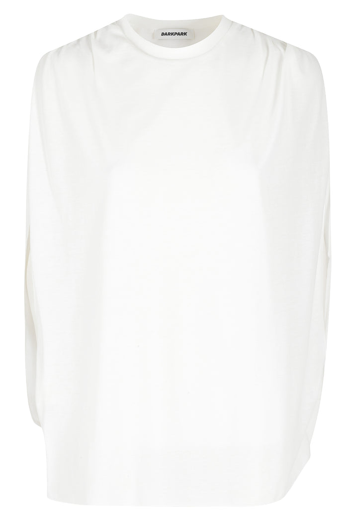 Tracy Light Jersey Sleeveless Blouse White Cotton Camicia