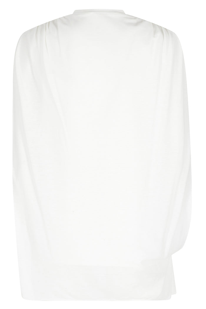 Tracy Light Jersey Sleeveless Blouse White Cotton Camicia