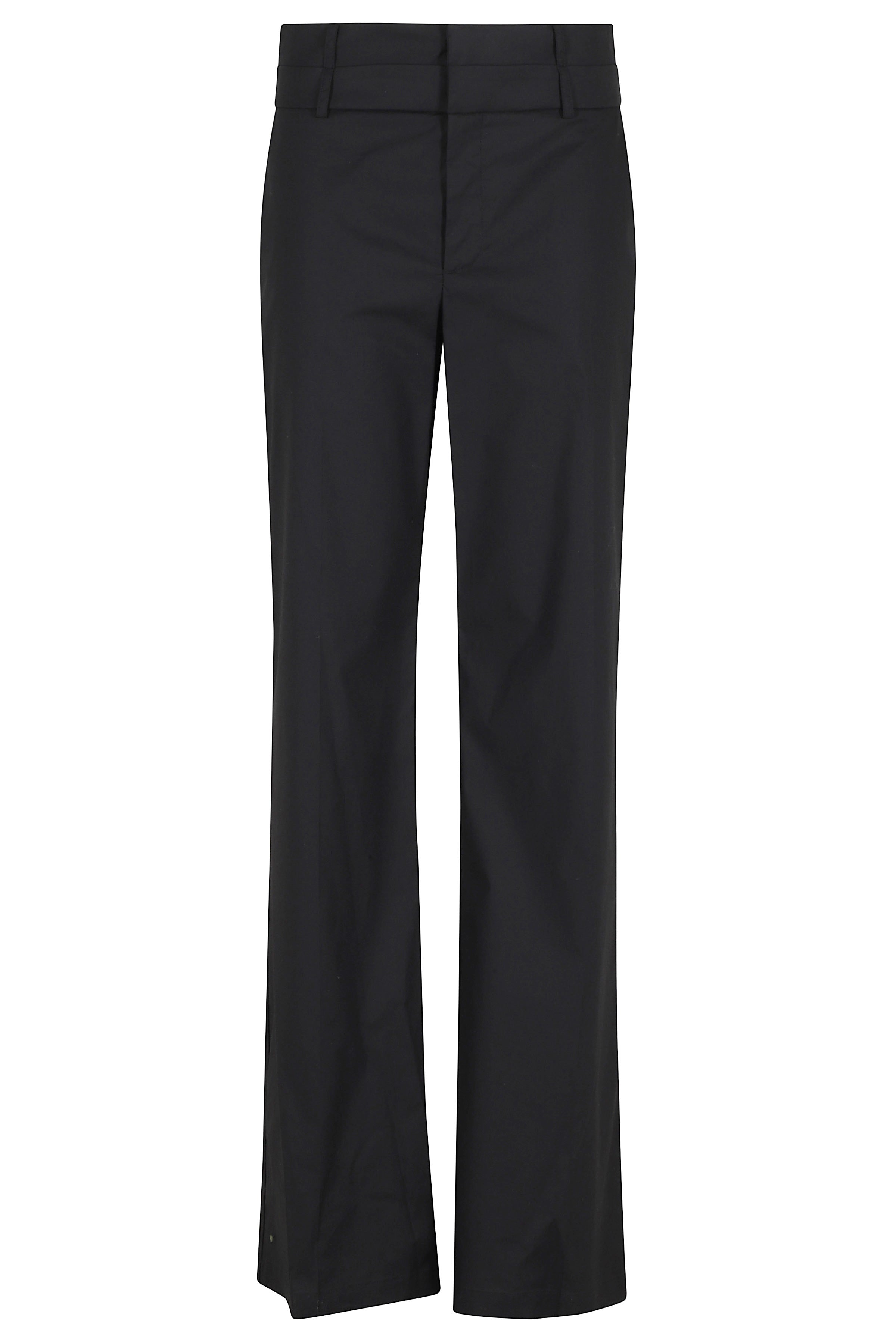 Pantalone Doppiocinto Popeline Black Cotone Elastan Pantaloni