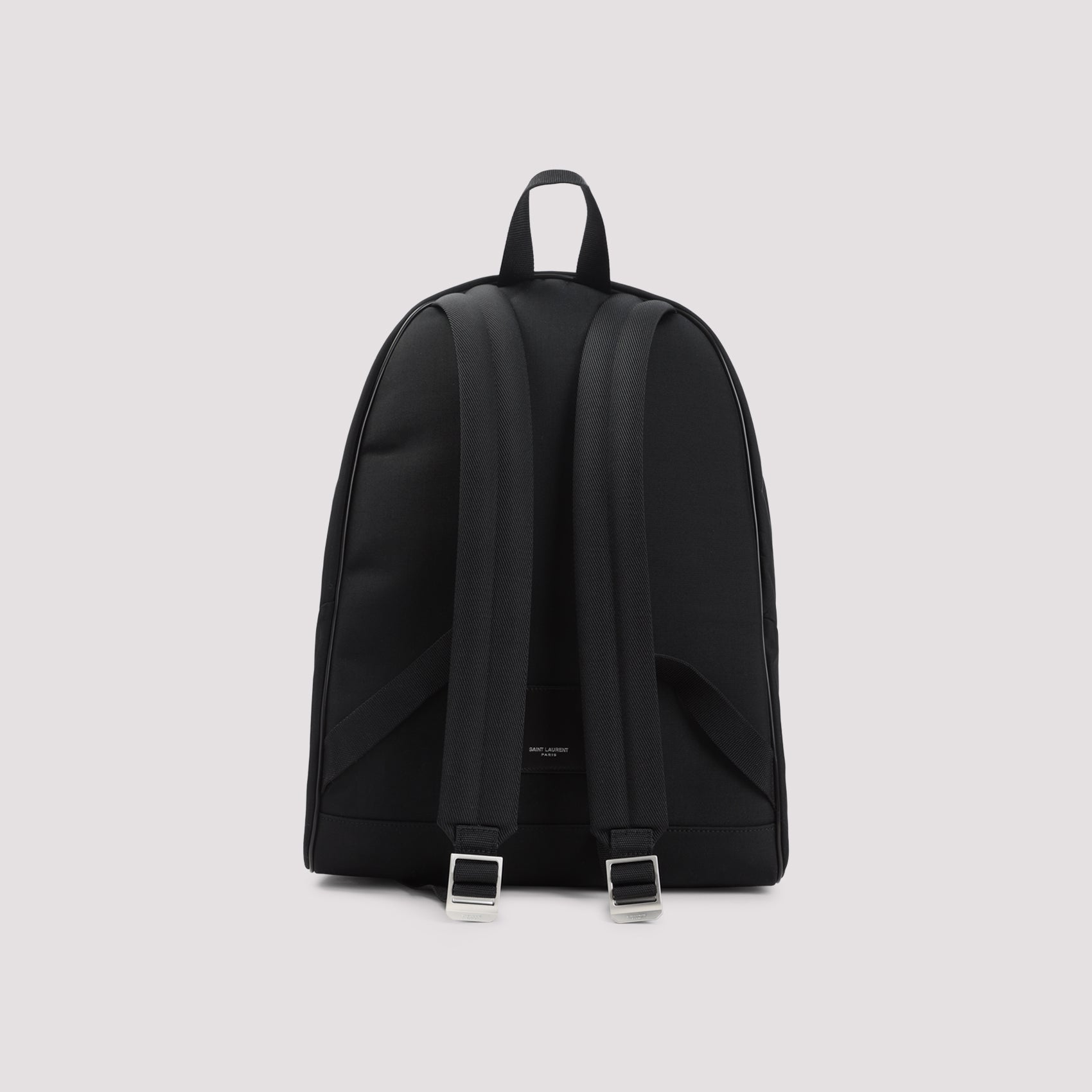 City Backpack Black Canvas Leather Bag