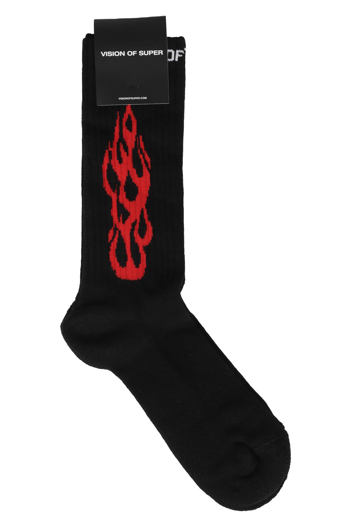 Black Socks With Red Tribal Cotone Calze