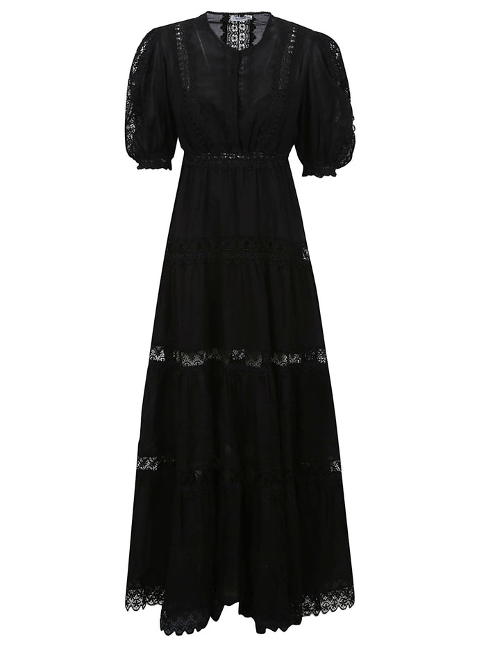 Long Dress Nadine Black Cotton Polyester Abito