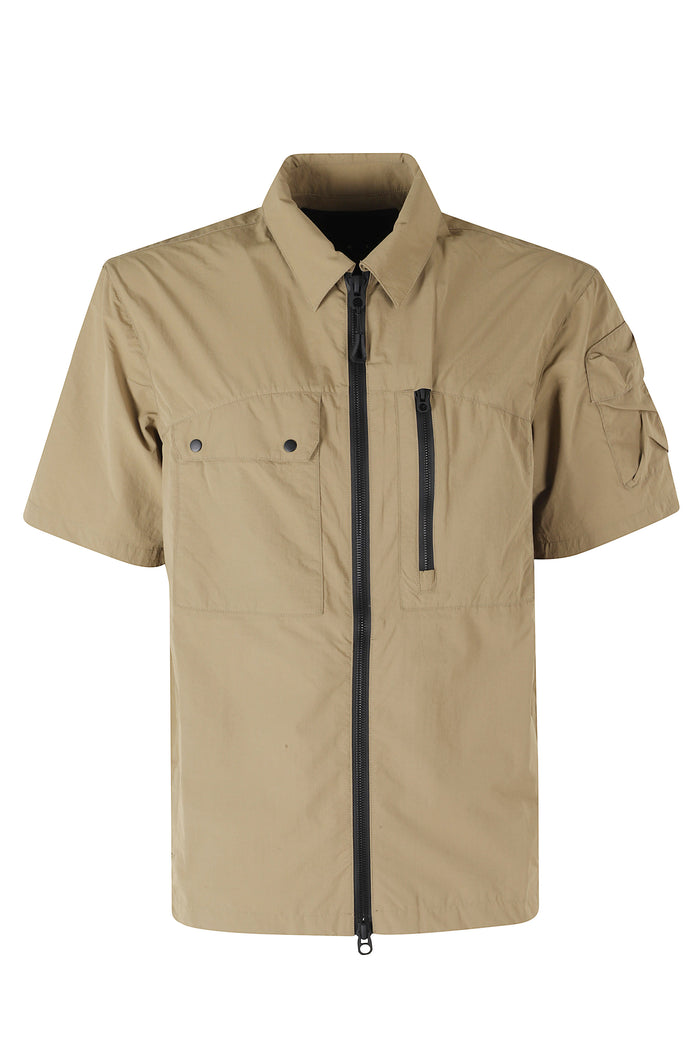 Hybrid Utility Shirt Short Sleeves Brown Poliammide Giacca