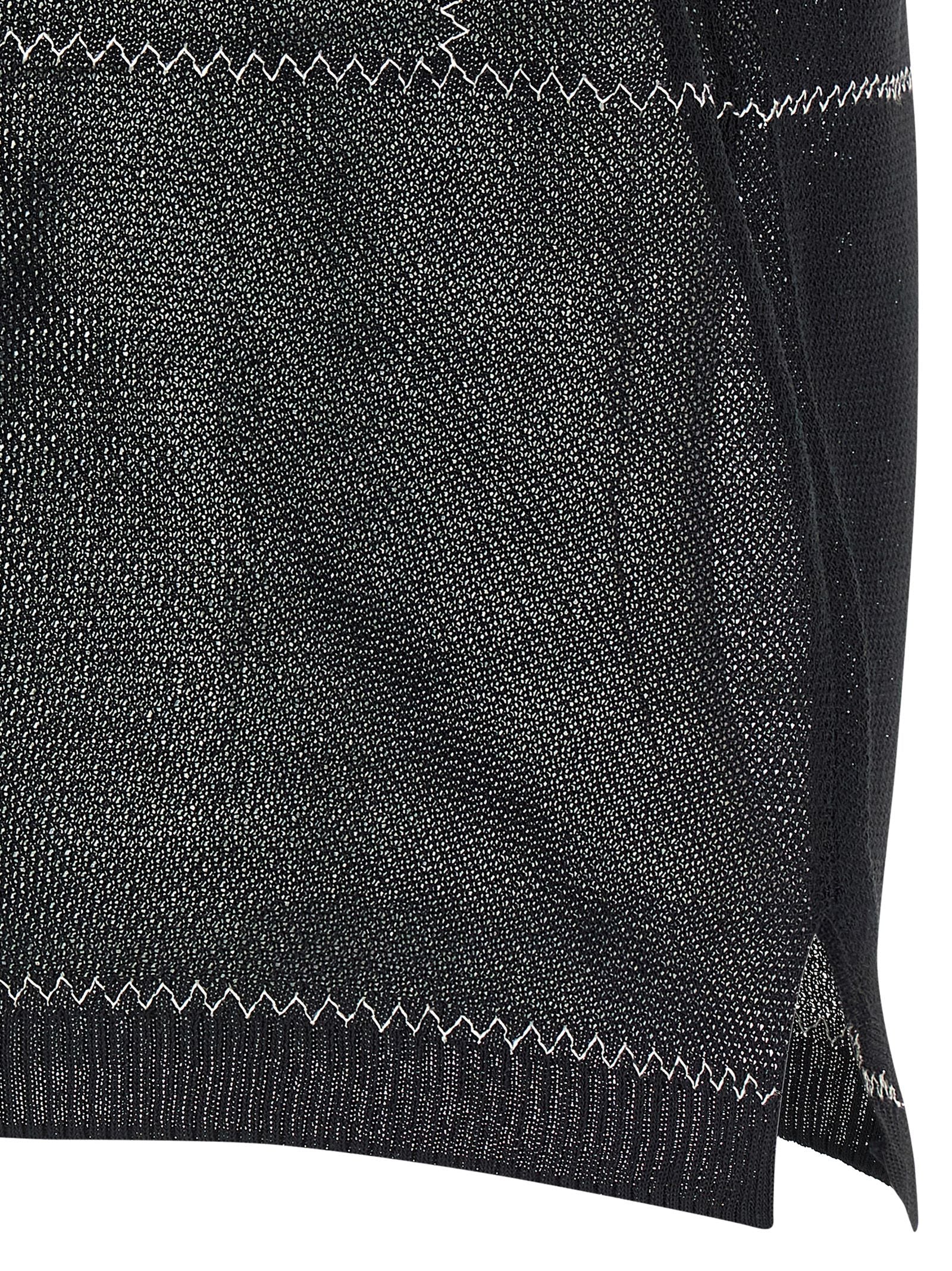 Mesh Top Black Polyamide Cotton Tops