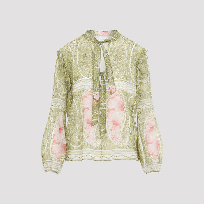 Blouse Green Silk