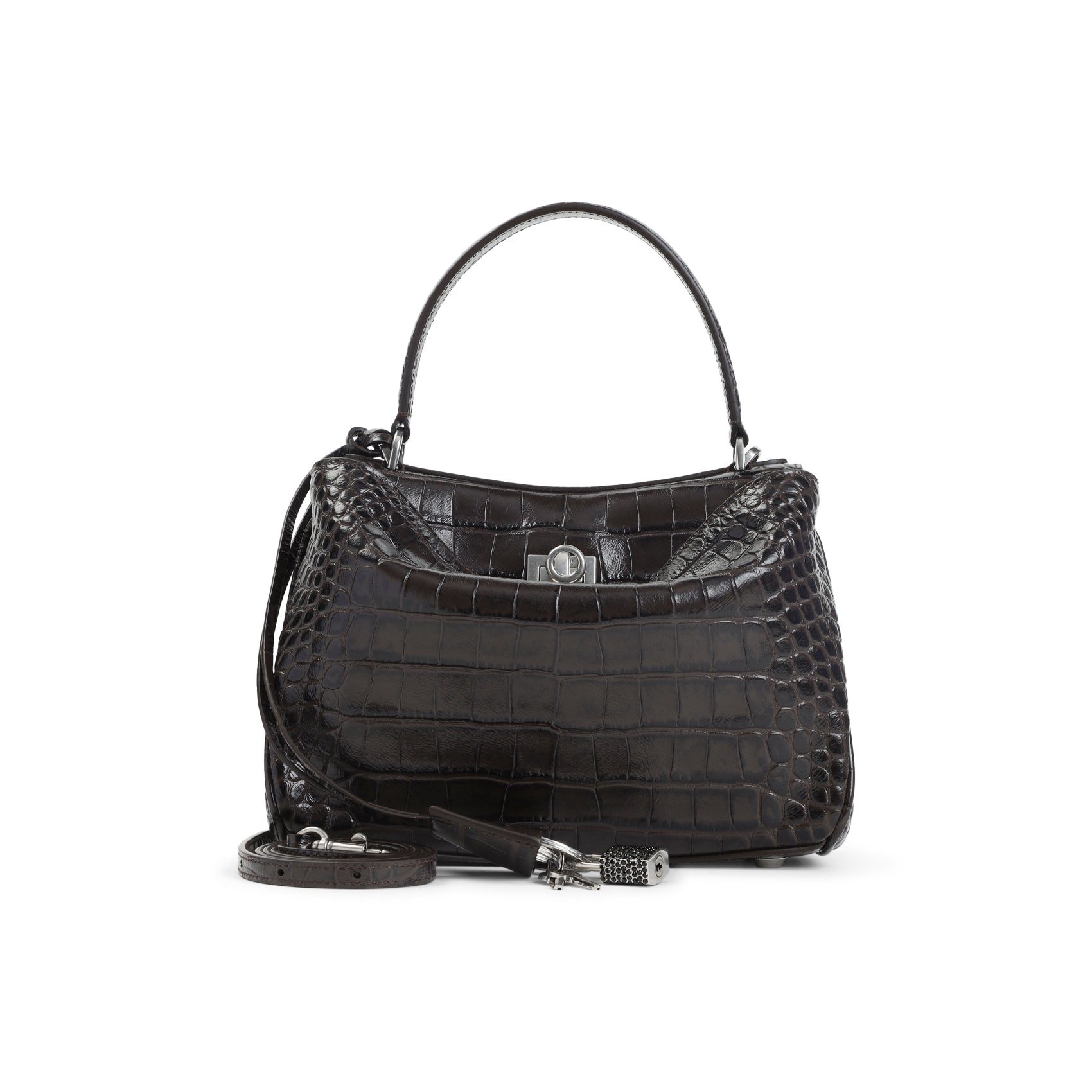 Rodeo Top Handle Handbag Brown Leather Bag
