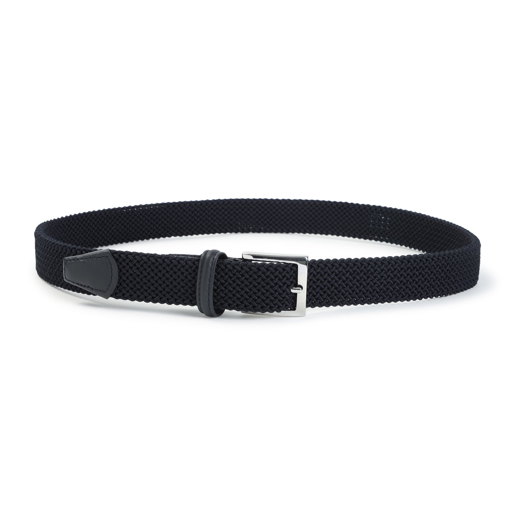 Elastic Belt Blue Calf Leather