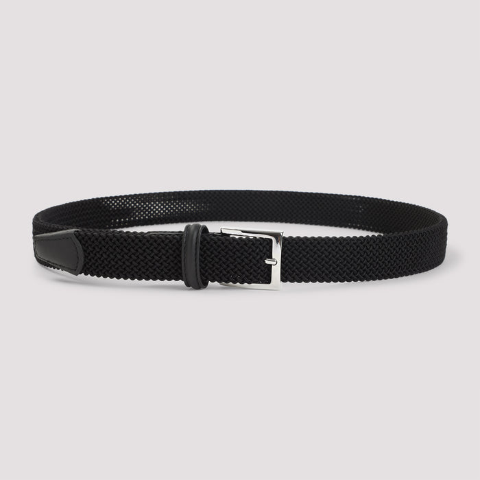 Elastic Belt Black Calf Leather