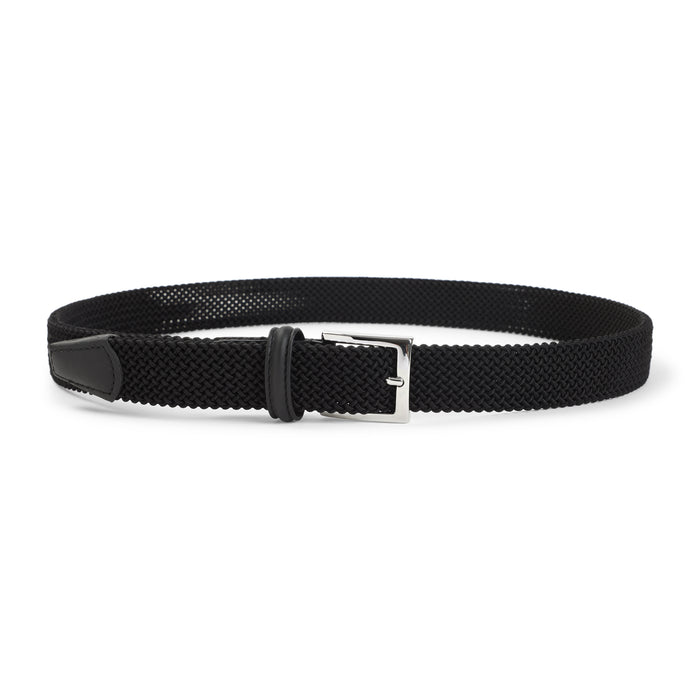 Elastic Belt Black Calf Leather