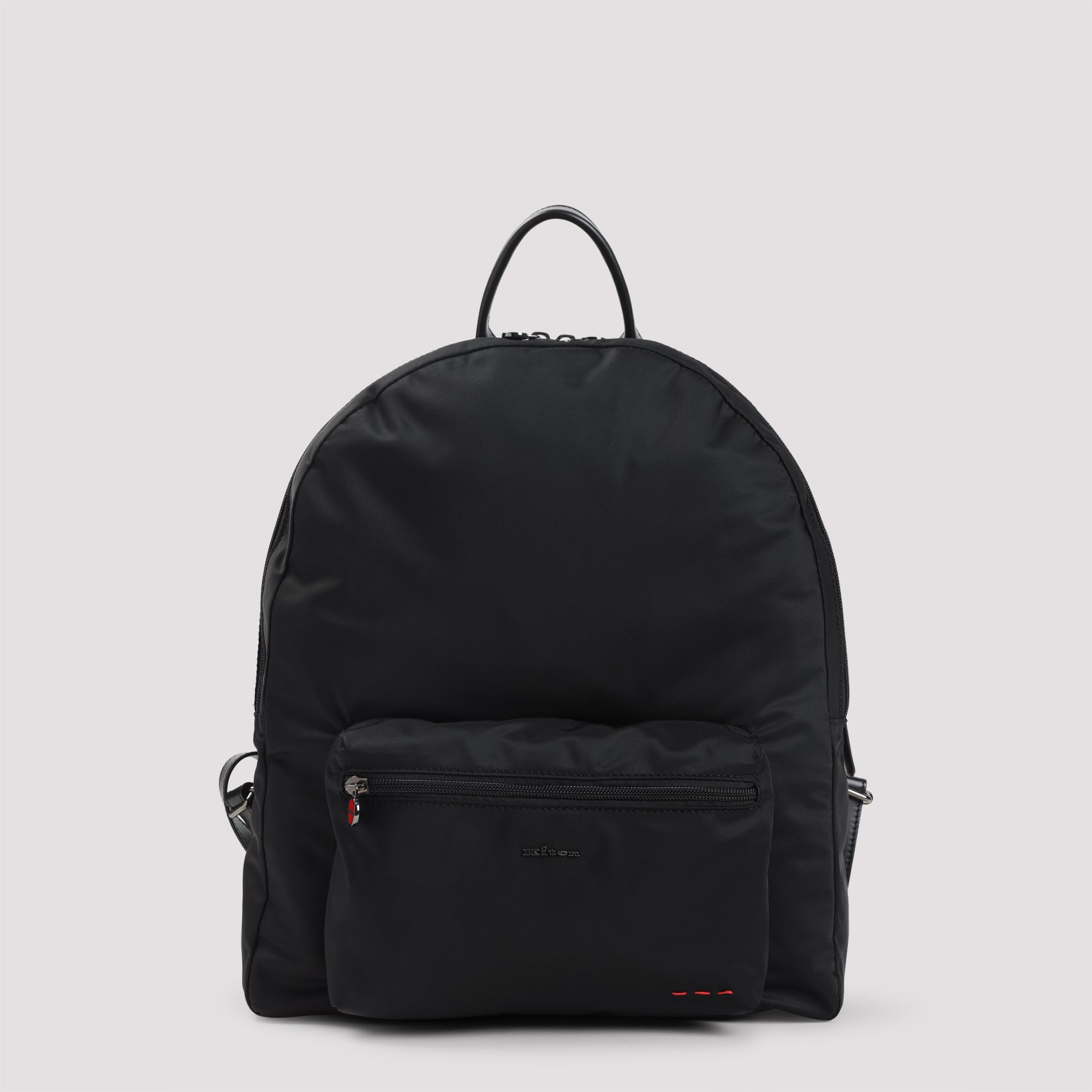 Polyamide Backpack Black Calf Leather Bag